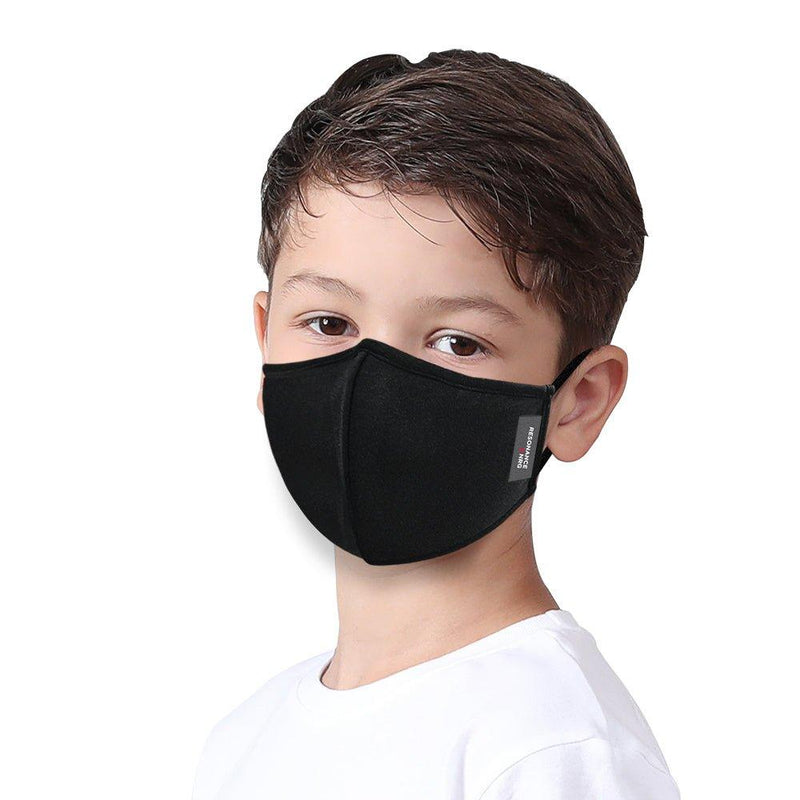 Resonance +NRG Washable 3-Ply Mask 2 Sizes - Black - Oribags.com