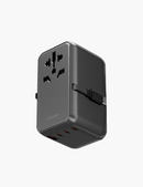 Energea TravelWorld GaN85 | 85W Travel Adapter w/ 80cm USB-C Cable - Gunmetal