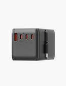 Energea TravelWorld GaN85 | 85W Travel Adapter w/ 80cm USB-C Cable - Gunmetal