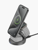 Energea Bazic GoMag Gyre 360 | 3 in 1 Magsafe Wireless Charger - Gunmetal