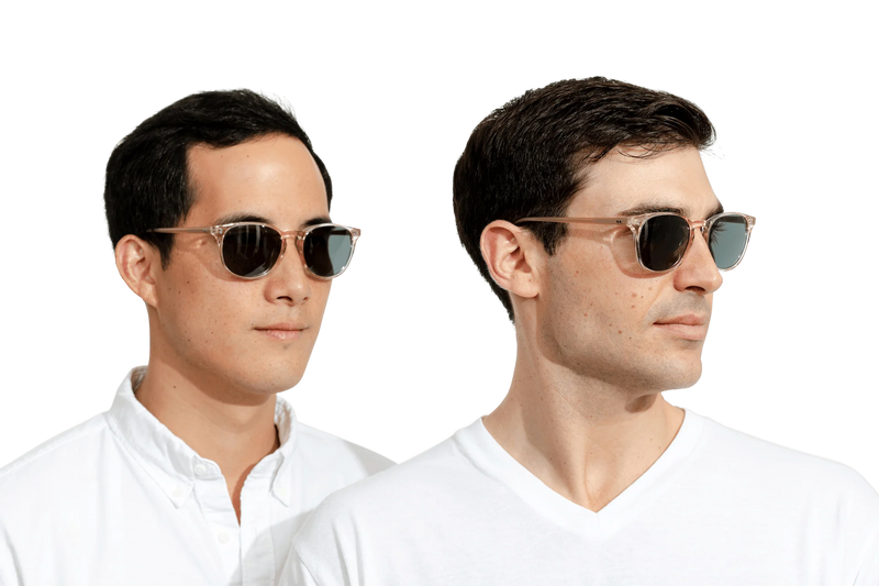 Rocket Eyewear MTO P3 Classic Sunglasses - Rose-Tinted Crystal & Blush with Brown Polarized Lenses (Crystal Strikes Back) - Raised Asian Fit