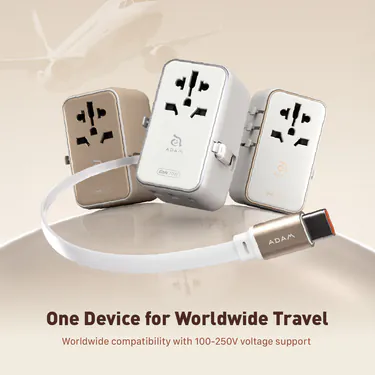 ADAM elements T35L | 35W Universal Travel Adapter w/ Built-In USB-C Cable
