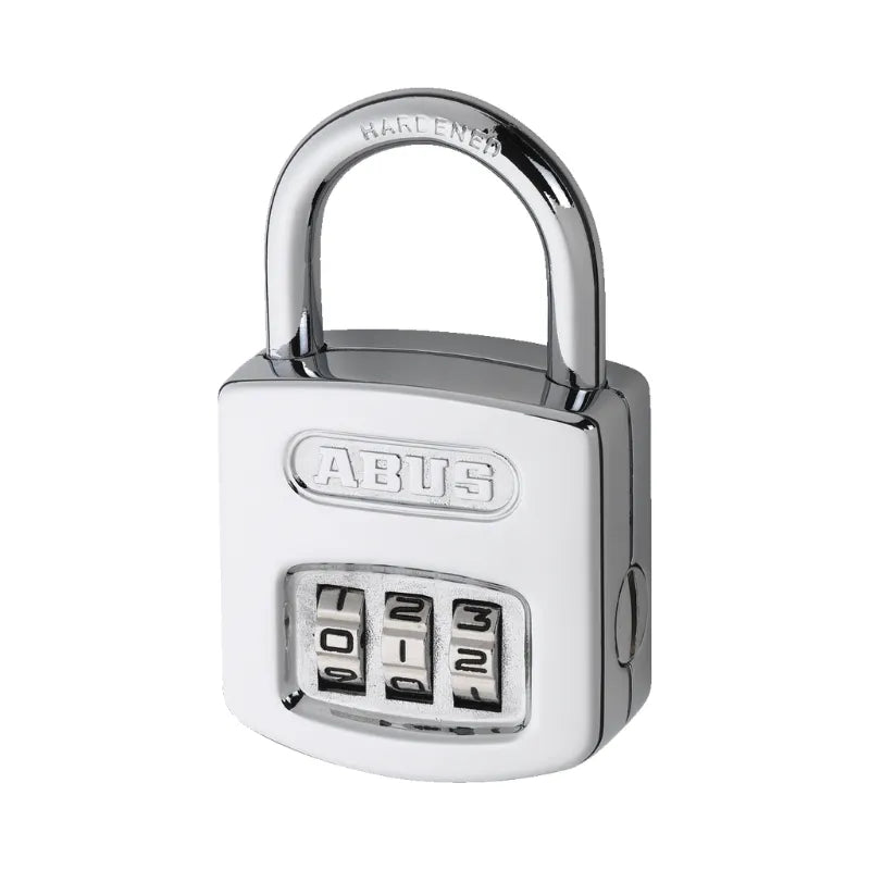 ABUS 160/40 High-Gloss Chrome Combination Padlock (Blister Pack)