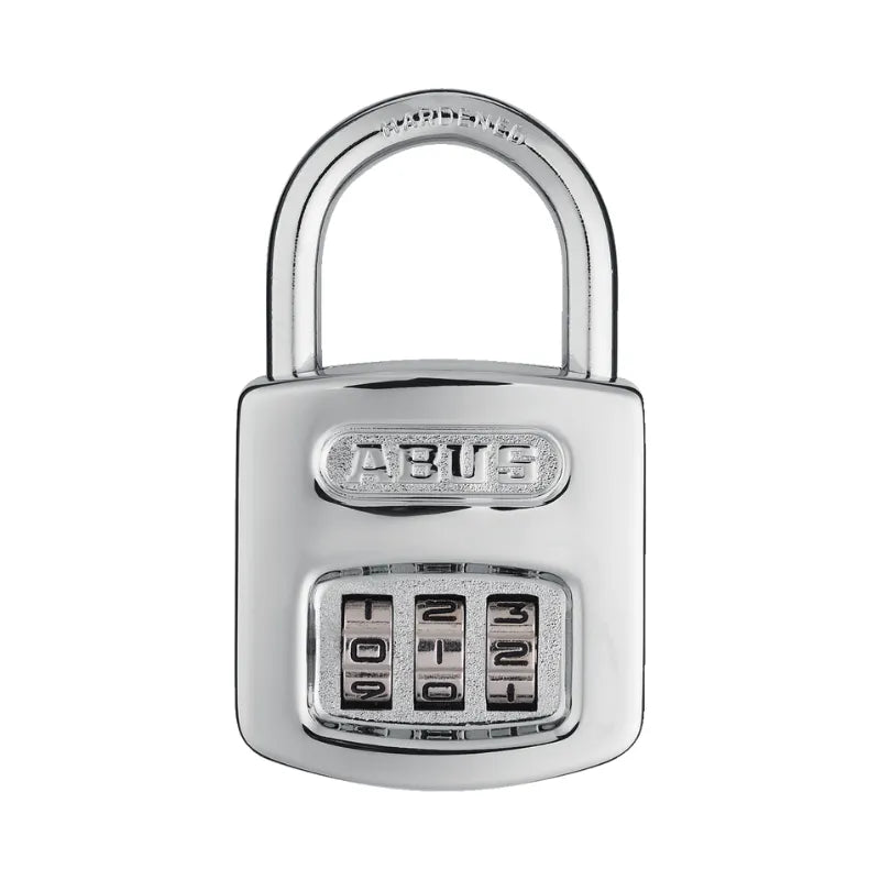 ABUS 160/40 High-Gloss Chrome Combination Padlock (Blister Pack)