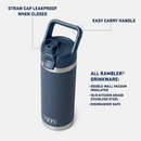 YETI Rambler®  18 oz Water Bottle  WITH COLOR-MATCHED STRAW CAP