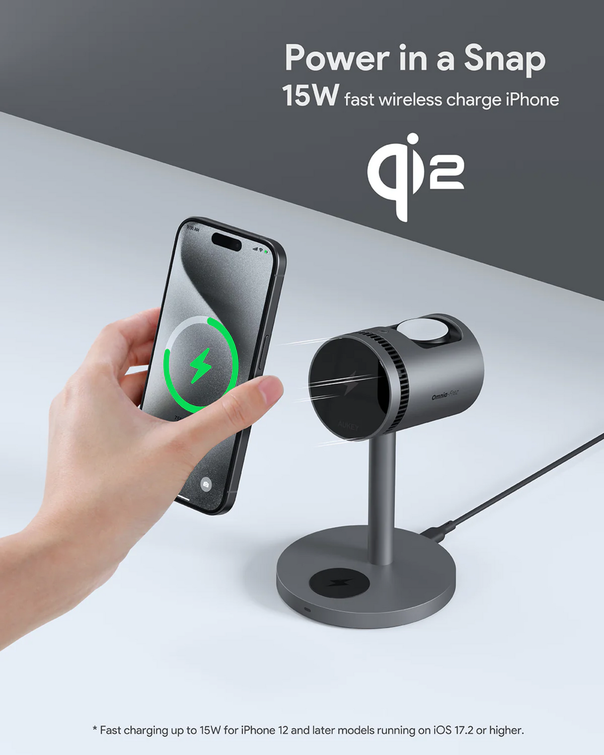 Aukey LC-MC311A MagFusion 3-in-1 Pro Qi2 Magnetic Fast Aukey LC-MC311A MagFusion 3-in-1 Pro Qi2 Magnetic Fast
