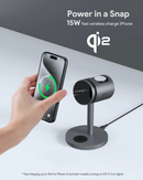 Aukey LC-MC311A MagFusion 3-in-1 Pro Qi2 Magnetic Fast Wireless Charging Station with Active Cooling