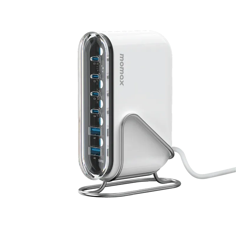 Momax 1-Charger Flow+ | PD 120W GaN Desktop Charger (6 Ports)