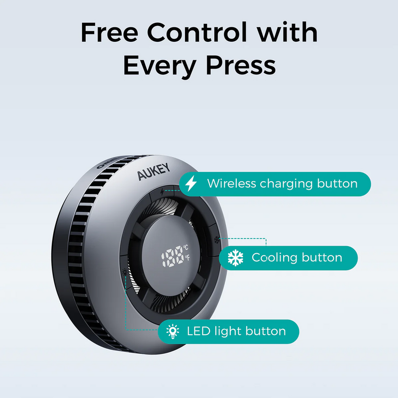 Aukey LC-G10 MagFusion GameFrost Qi2 Active Cooling Wireless Charger