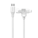 Momax 1-Link Duo | 2-in-1 USB-C to USB-C + Lightning Charging + Data Transfer Braided Cable 1.5m 60W