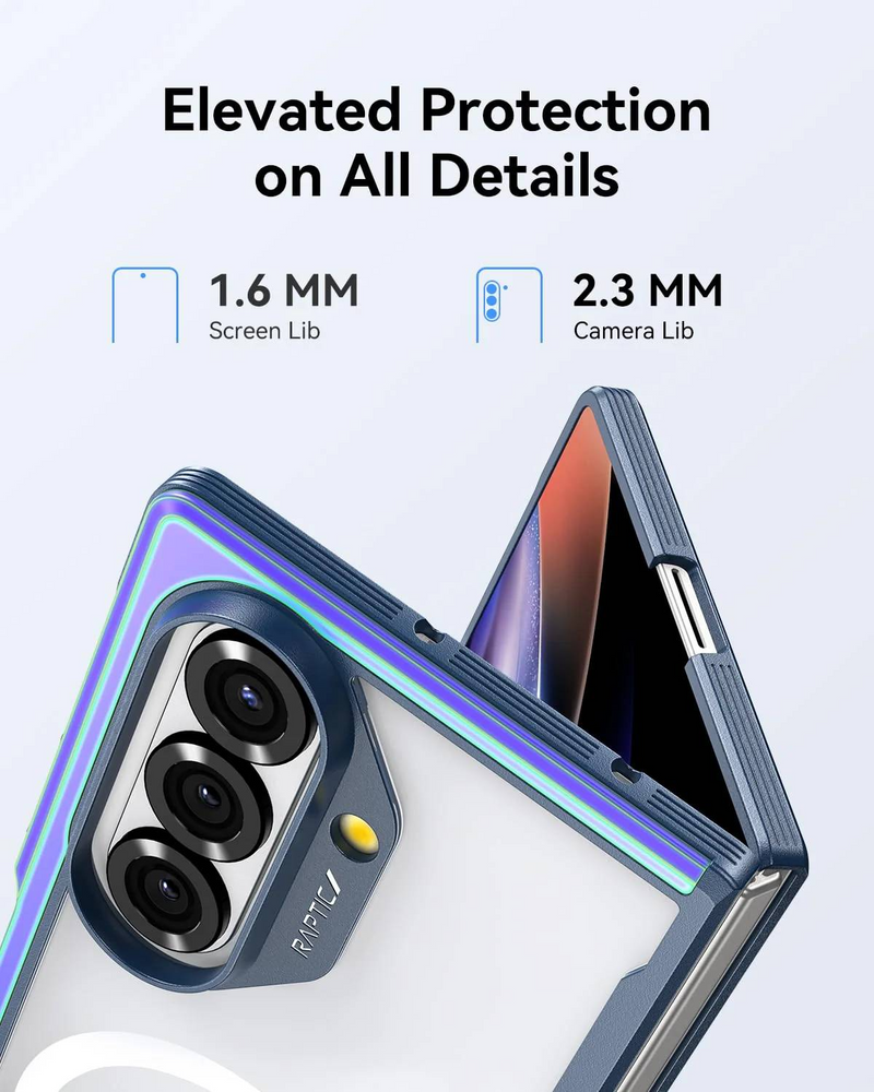 Raptic Shield Classic with Front Screen Protection Magnet Case for Samsung Galaxy Z Fold 7