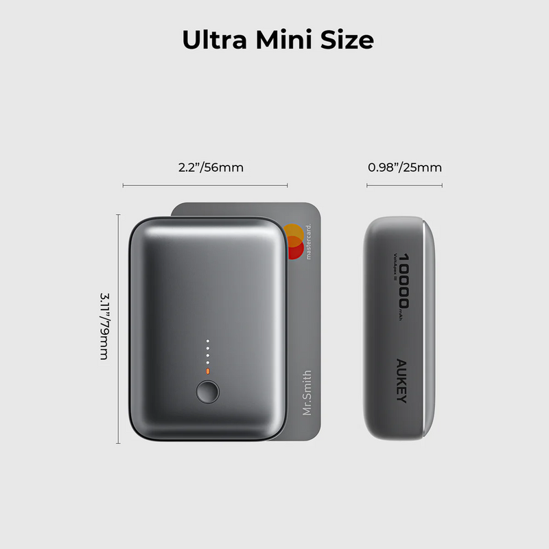 Aukey PB-Y55 20W USB C PD & USB QC3.0 SCP 10000mAH Mini Power Bank