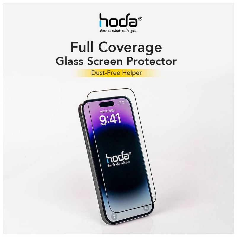 (Markdown) Hoda (Clear) 0.33mm Full Coverage Screen Protector - With Dust-Free Helper for iPhone 16 Series