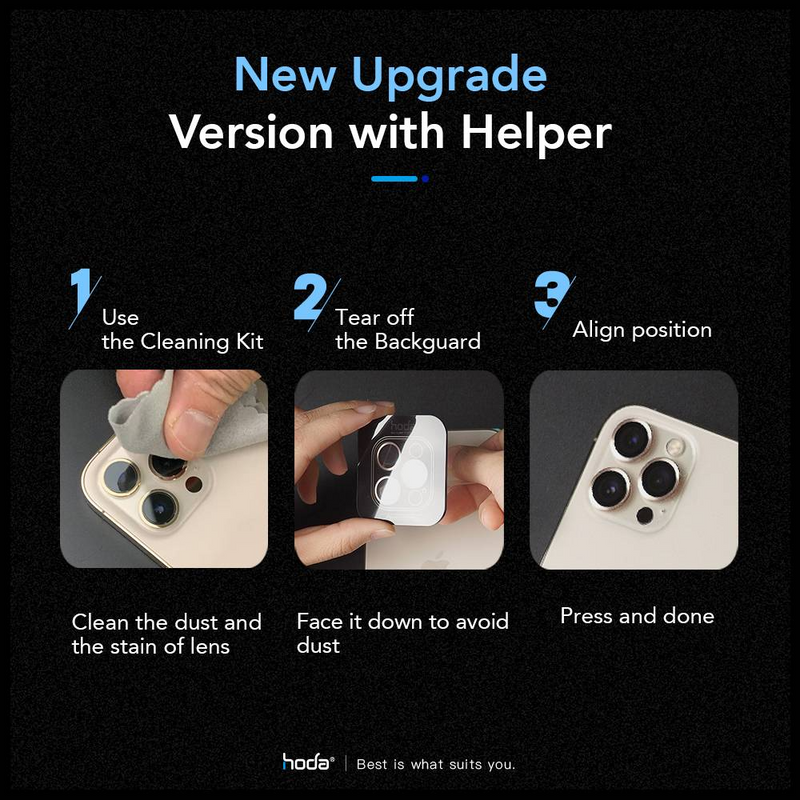 (Markdown) Hoda Sapphire Lens Protector With Helper for iPhone 16 /16 Plus (2 Lens)