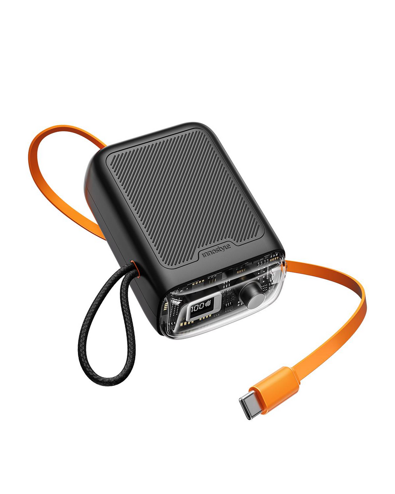 Innostyle TransiMini FlexCharge Retractable 30W 10000mAh 60cm USB-C Power Bank with Cable