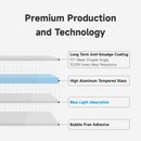 Hoda TÜV RPF20 Certified Eye Protection (Blue Light Filter) Full Coverage Screen Protector for iPhone 17 Series with Dust-Free Helper