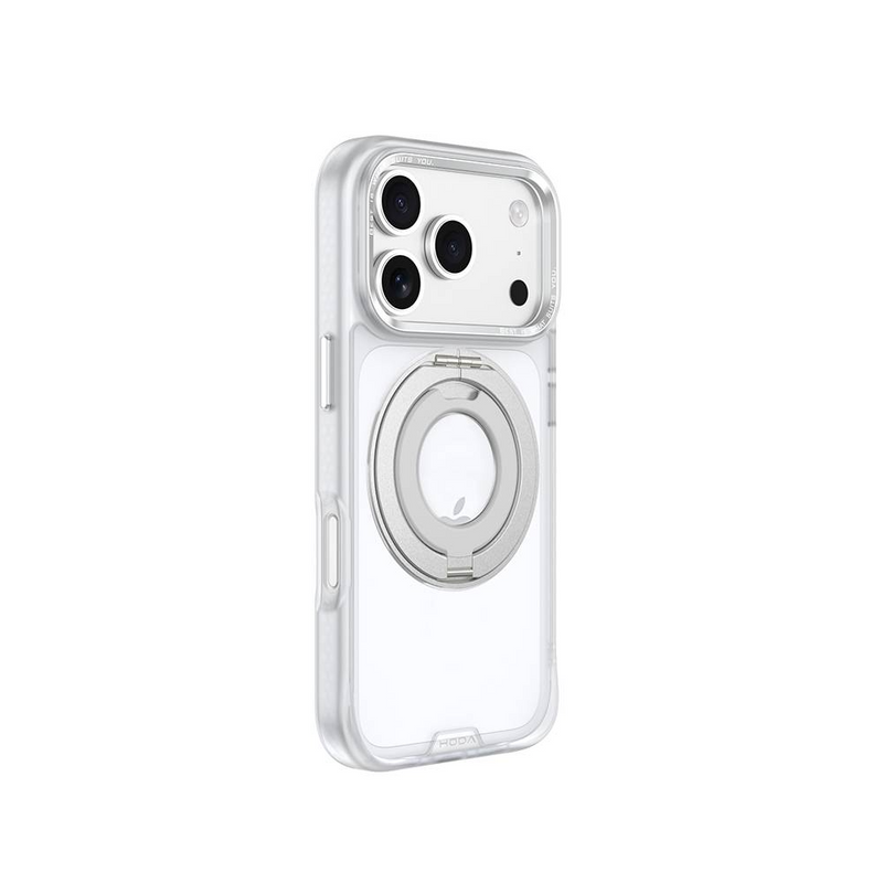 Hoda iPhone 17 Series Rough Magnet with 360° foldable rotating ring-holder stand Case (Matte)
