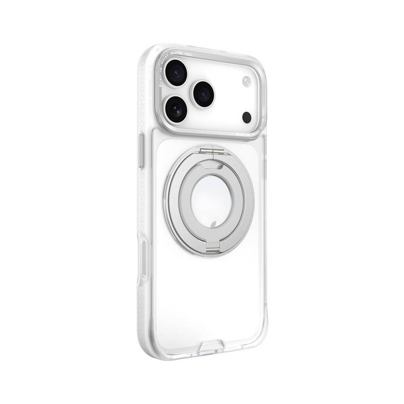Hoda iPhone 17 Series Rough Magnet with 360° foldable rotating ring-holder stand Case (Matte)