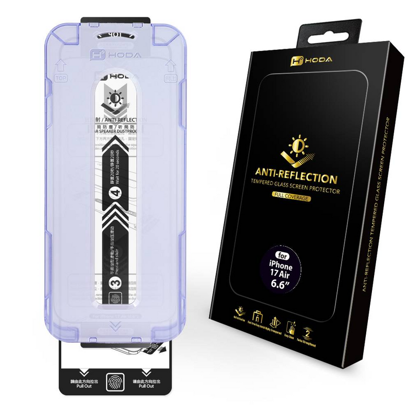 Hoda (Flagship) Anti-Reflection Full Coverage Screen Protector for iPhone 17 Series with Dust-Free Helper Lite