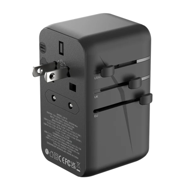 Momax 1-World | Universal 4-Port Travel GaN Charger 100W - Black