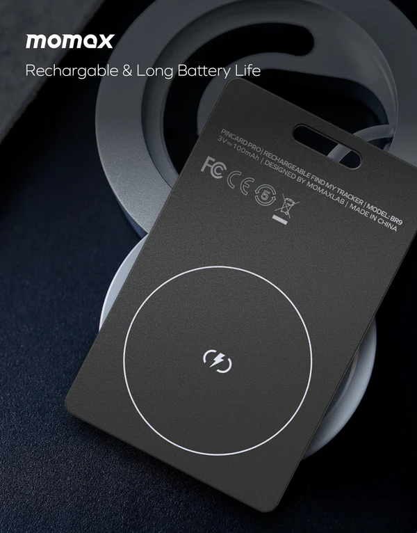 Momax PinCard Pro | Rechargeable Find My Tracker