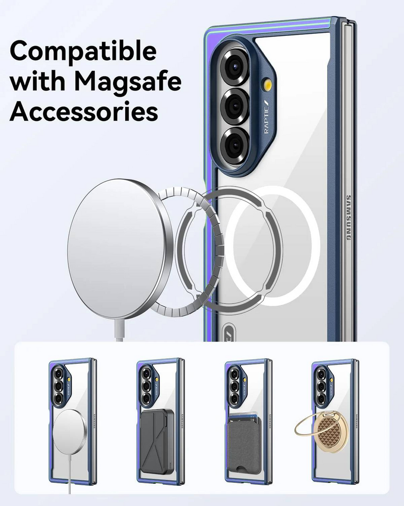 Raptic Shield Classic with Front Screen Protection Magnet Case for Samsung Galaxy Z Fold 7