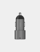Energea AluDrive D60 | Dual USB-C  66W Aluminium Car Charger - Gunmetal