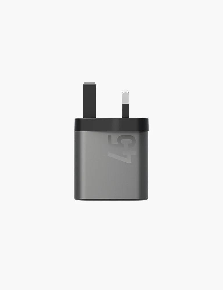 Energea AmpCharge GaN45 UK | 45W Wall Charger - Gunmetal