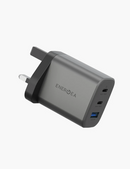 Energea AmpCharge GaN65 UK | 65W Wall Charger - Gunmetal