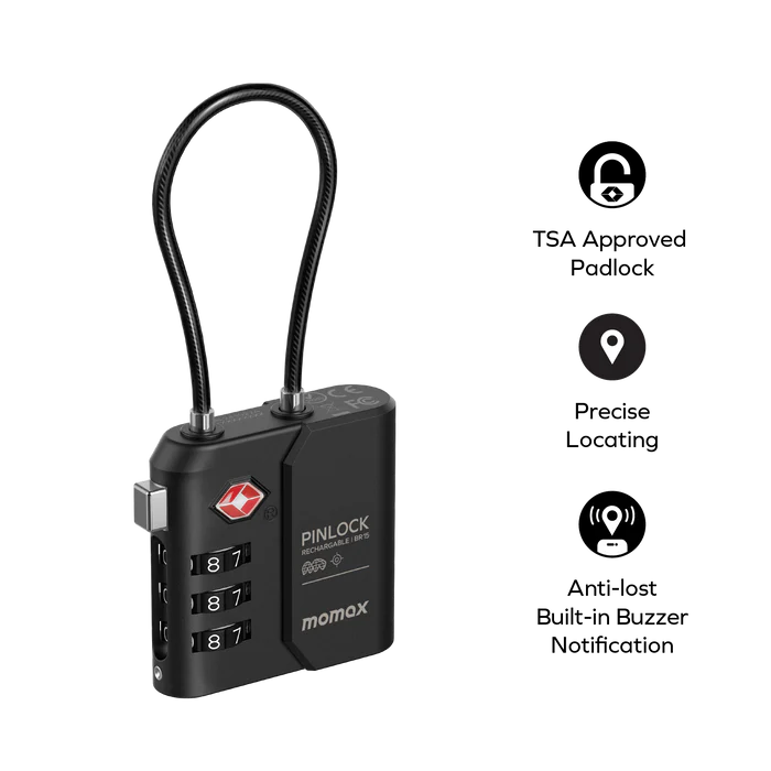 Momax PinLock | TSA Padlock Find My Locator