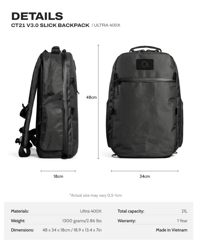 Ctactical CT21 V3.0 Backpack Slick - ULTRA400X WBP