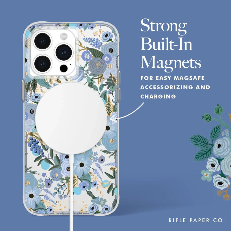 Casemate Rifle Paper Co. Garden Party Blue with MagSafe Case For IPhone 15 Series