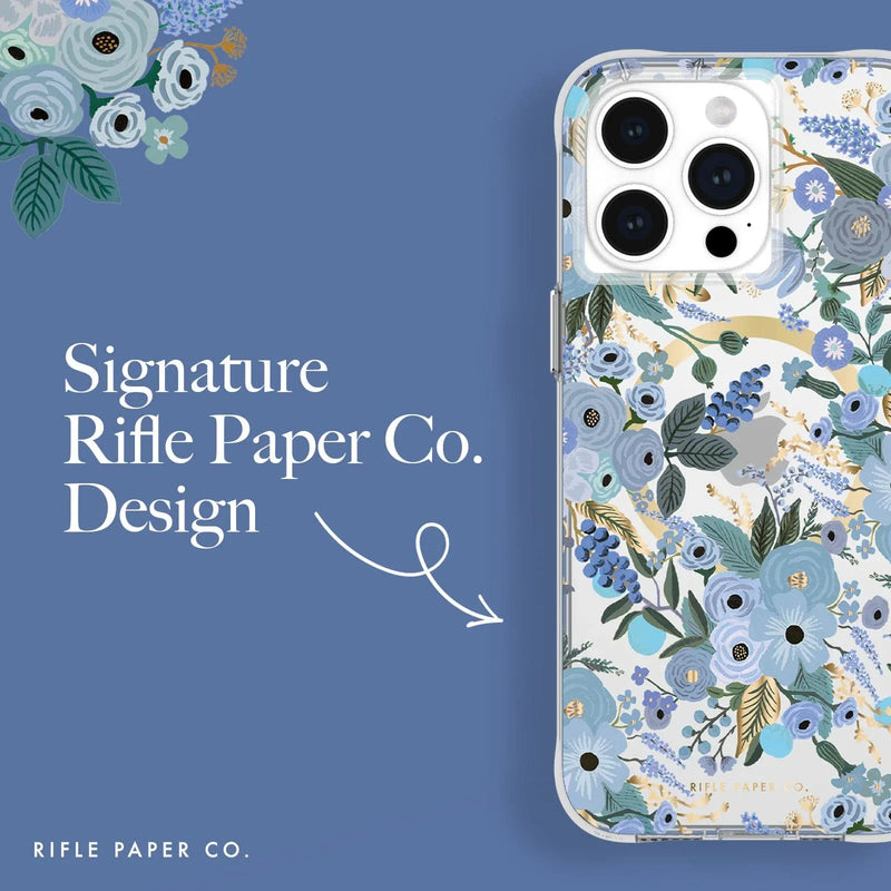 Casemate Rifle Paper Co. Garden Party Blue with MagSafe Case For IPhone 15 Series