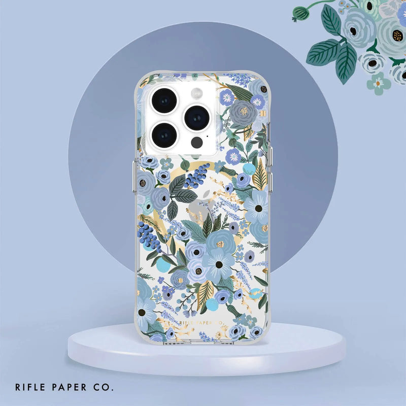 Casemate Rifle Paper Co. Garden Party Blue with MagSafe Case For IPhone 15 Series