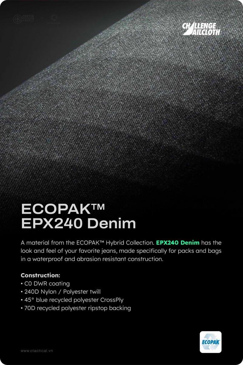Ctactical CT21 V3.0 Backpack Slick - ECOPAK EPX240 DENIM WBP