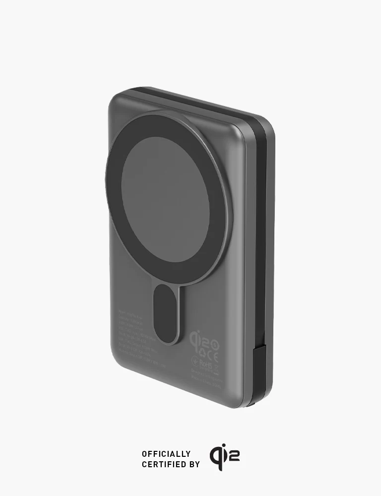 Energea Magpac Pro Plus | 10000mAh Qi2 Powerbank w/ Built-In Cable - Gunmetal Black