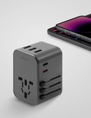 Energea TravelWorld | 35.5W Travel Adapter - Gunmetal