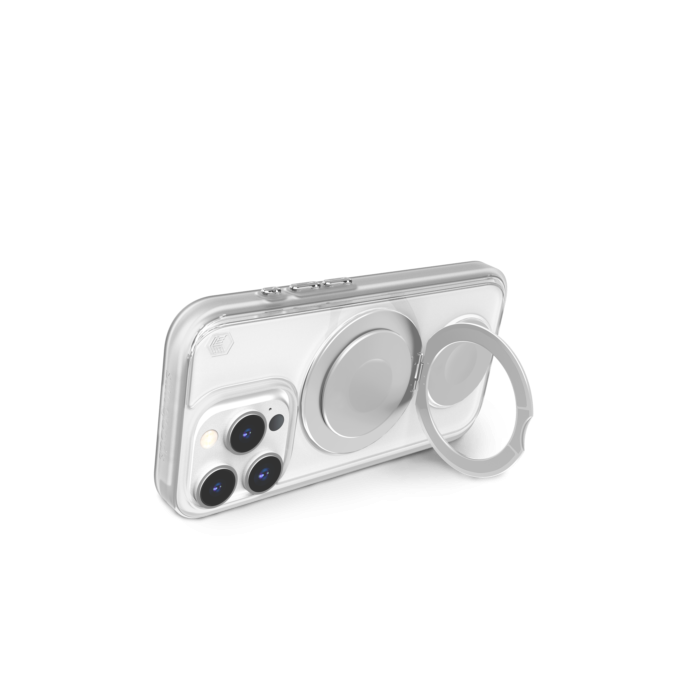 (Markdown) STM Goods Roll Spin Magsafe Case for iPhone 16 Series - Clear / Silver