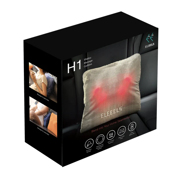 ELEEELS H1D Shiatsu Massage Cushion Deluxe - Champagne Brown
