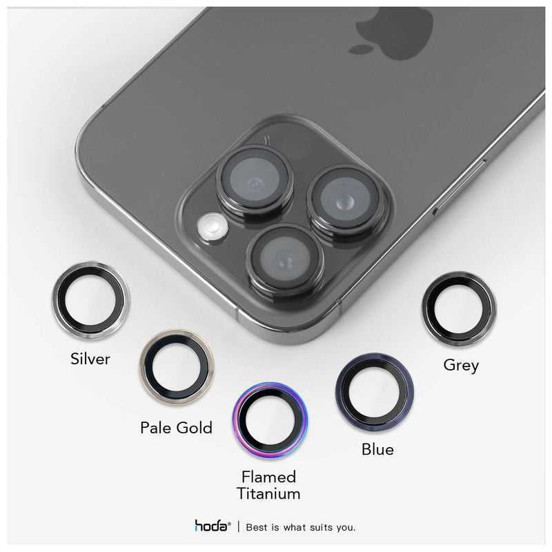 Hoda Sapphire Lens Protector For IPhone 15 Pro /15 Pro Max (3 Lens) With Helper - Gold