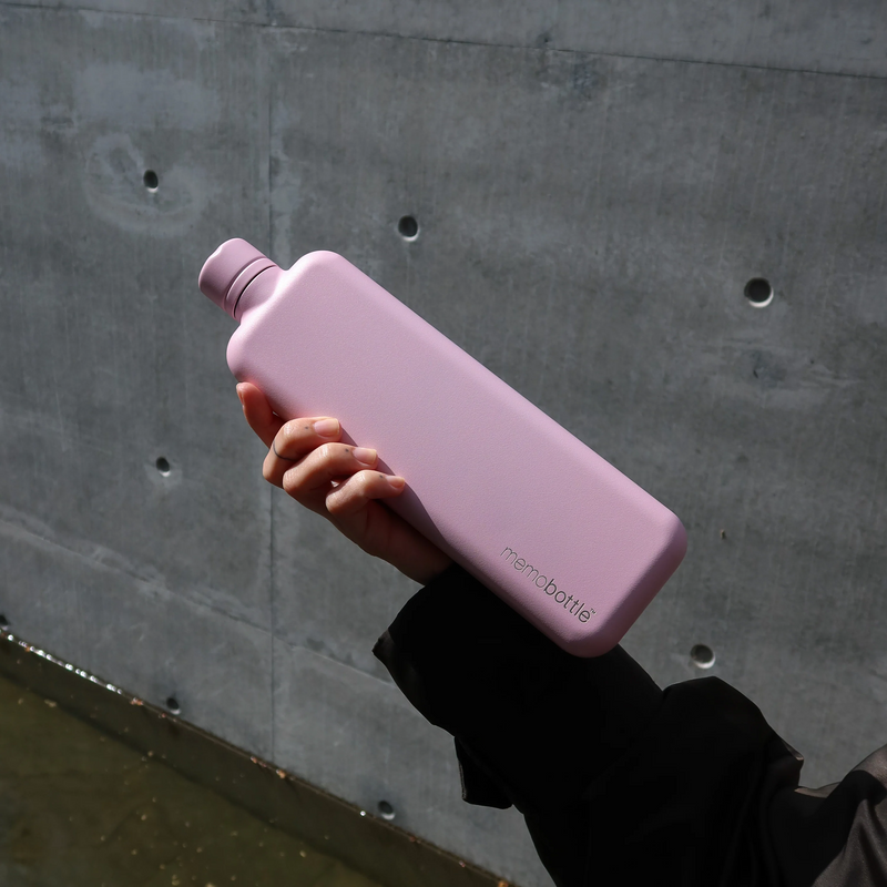 Slim memobottle (Stainless Steel) - Pink Salt 20 oz / 600 ml