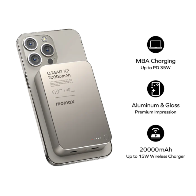 Momax Q.MAG X2 | Magnetic Wireless Power Bank 20000mAh - Gen 2