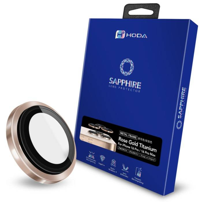 (Markdown) Hoda Sapphire Lens Protector With Helper for iPhone 16 Pro /16 Pro Max (3 Lens)
