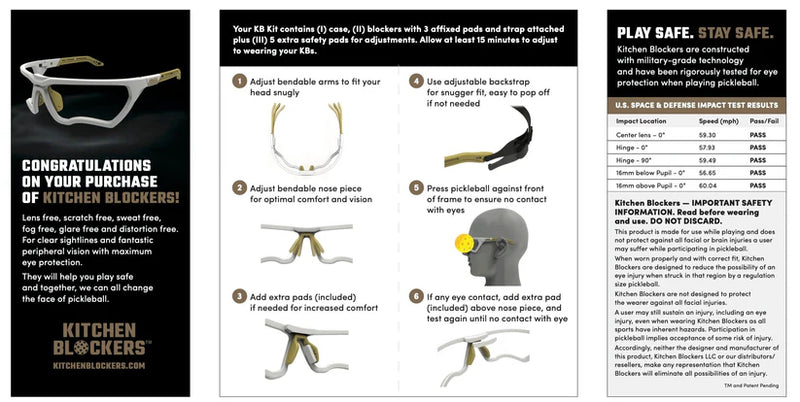 Kitchen Blockers Protect your Eyes & Face for Pickleball Players