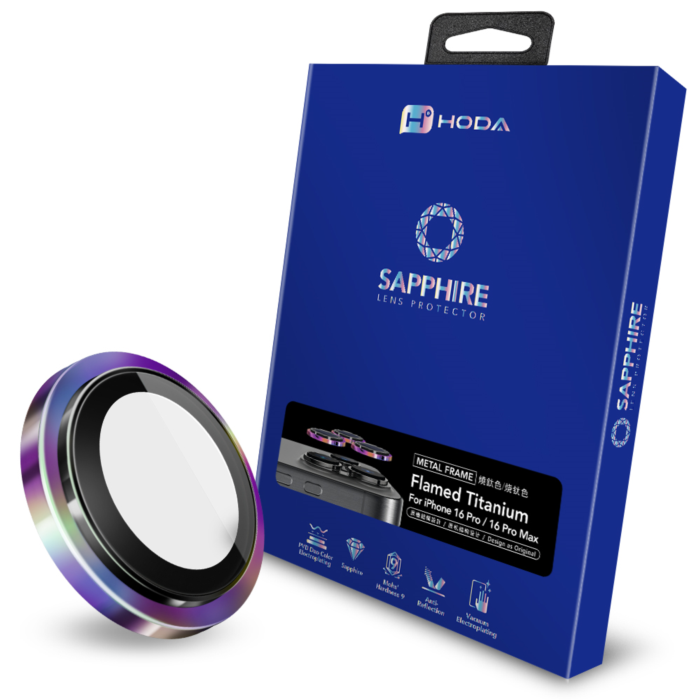 (Markdown) Hoda Sapphire Lens Protector With Helper for iPhone 16 Pro /16 Pro Max (3 Lens)