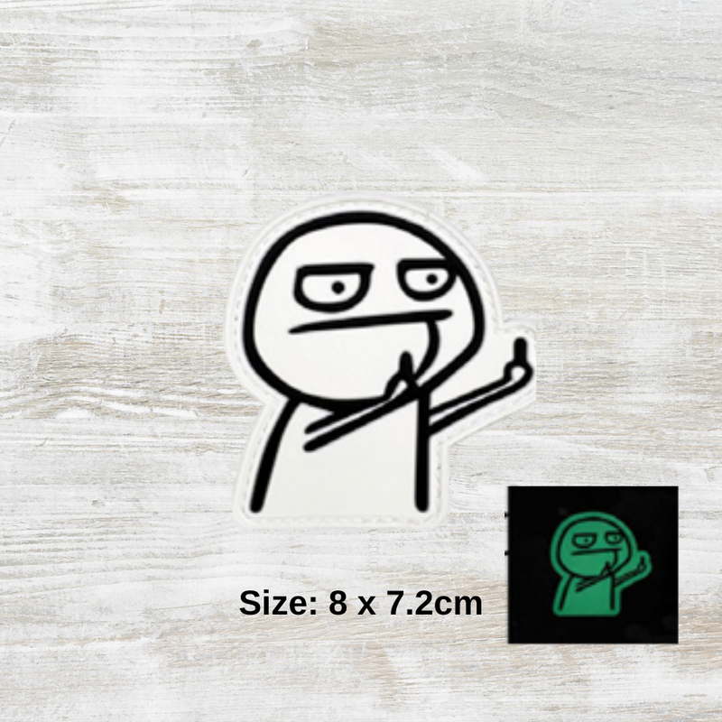 The Meniacc Middle Finger Meme PVC Velcro Patch