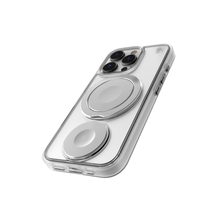 (Markdown) STM Goods Roll Spin Magsafe Case for iPhone 16 Series - Clear / Silver