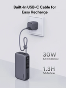 Aukey PB-Y47 Spark Sling 10000 Compact Fast Charging Power Bank with Built-in USB-C Cable