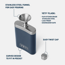 Yeti Flask 7oz (207 mL) capacity Flask and included Funnel