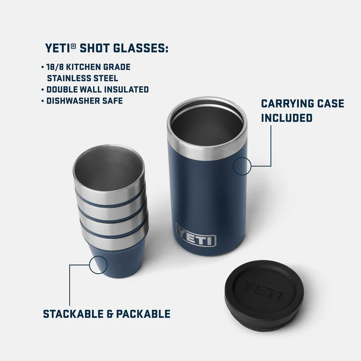 Yeti Shot Glasses With Carrying Case